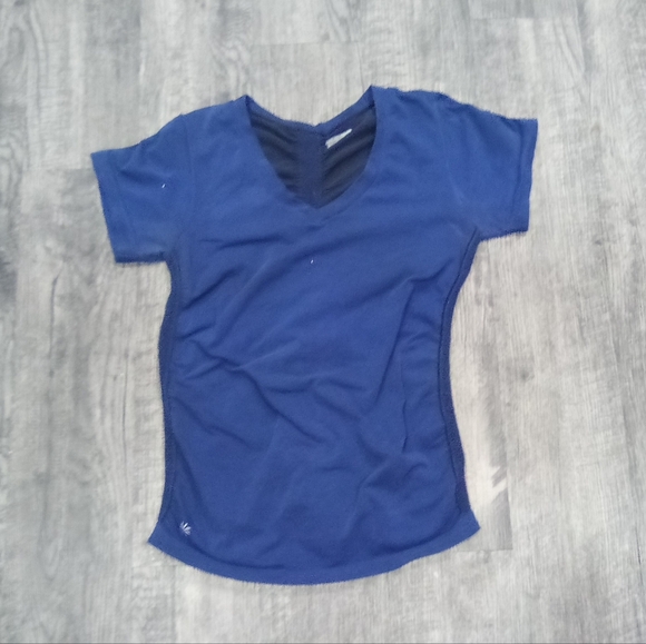Athleta Tops - Athletica Blue V-Neck T-Shirt